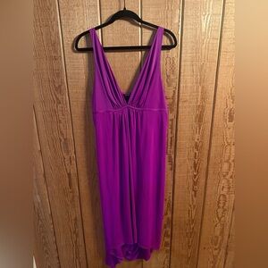 Natori Fuchsia Sleeveless Gathered Bodice Dress